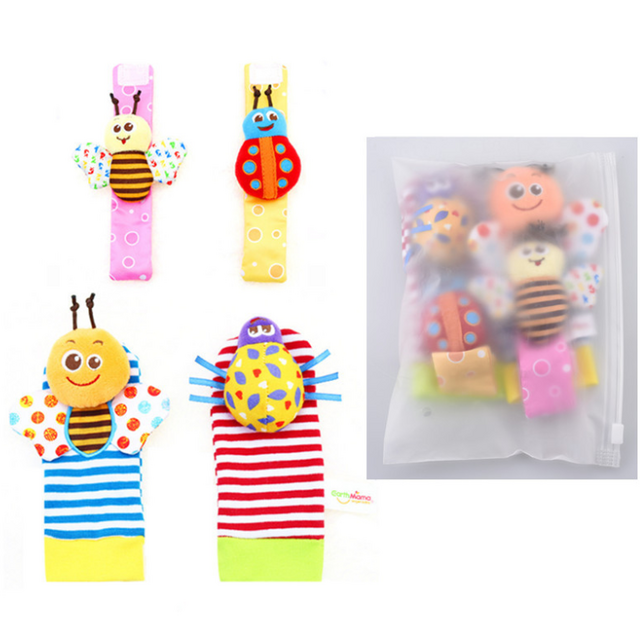 Calcetines de cascabel para bebé con diseño de animal, nuevo juego de calcetines de pulsera para bebé, juguete para bebé