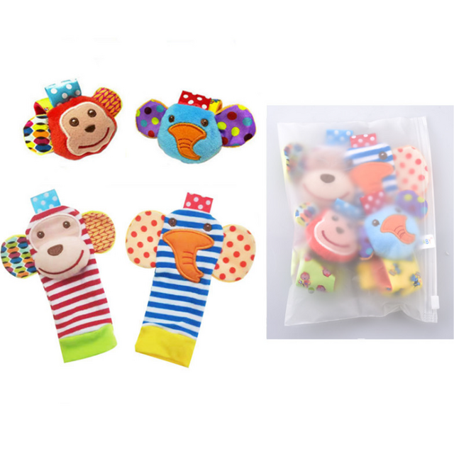 Calcetines de cascabel para bebé con diseño de animal, nuevo juego de calcetines de pulsera para bebé, juguete para bebé