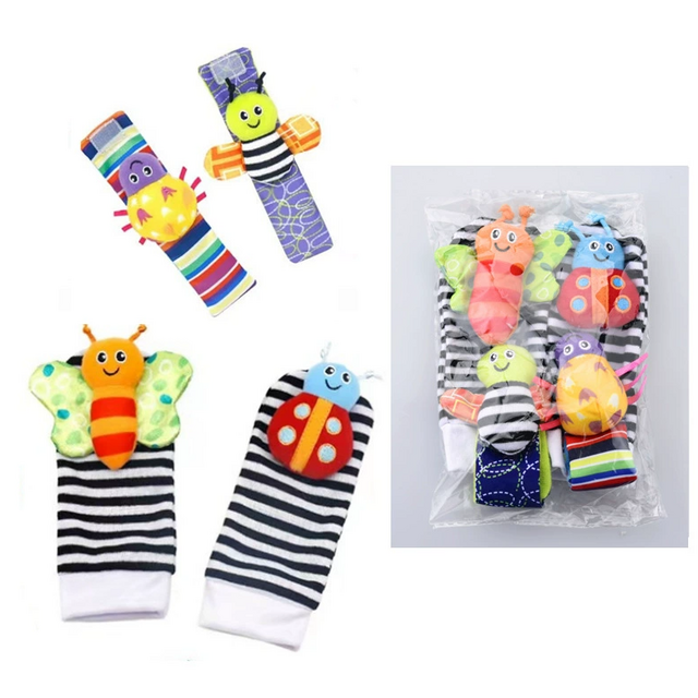 Calcetines de cascabel para bebé con diseño de animal, nuevo juego de calcetines de pulsera para bebé, juguete para bebé