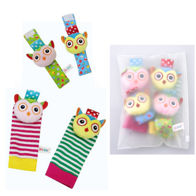 Calcetines de cascabel para bebé con diseño de animal, nuevo juego de calcetines de pulsera para bebé, juguete para bebé