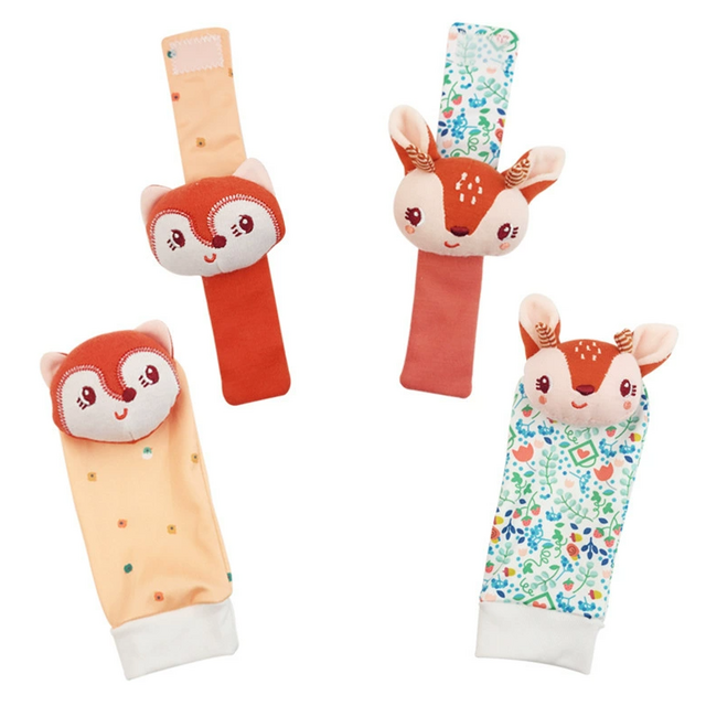 Calcetines de cascabel para bebé con diseño de animal, nuevo juego de calcetines de pulsera para bebé, juguete para bebé