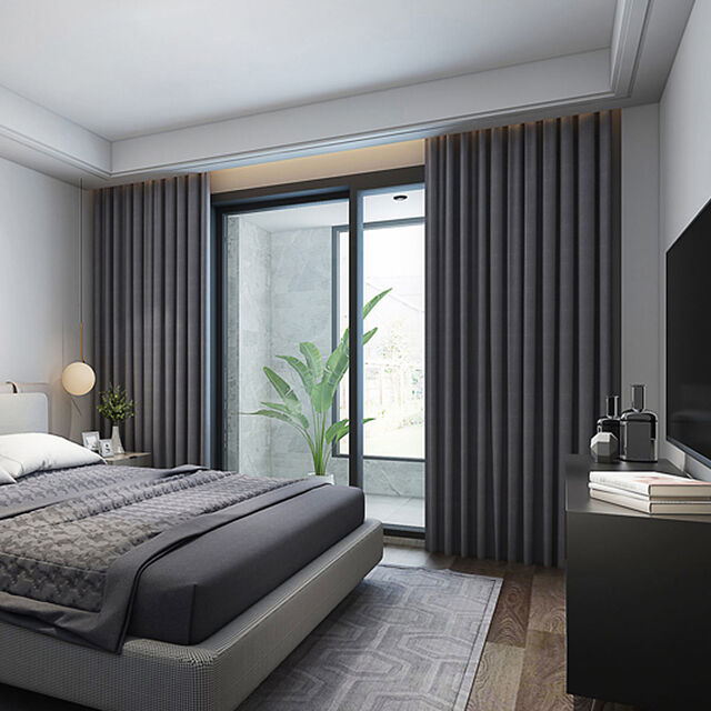 Cortinas de Dormitorio de Lujo Modernas Blackout con Estilo Tejido Incluye Accesorios de Procesamiento