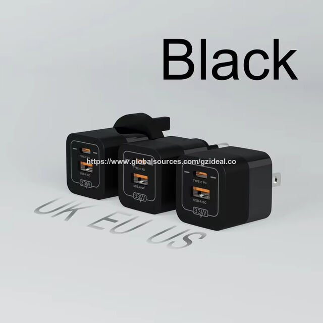Adaptador Dobrável de 30W Carga Rápida com Porta USB-C, Carregador de Parede GaN Rápido Compatível para Celular