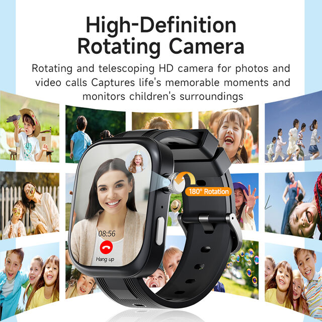 RTOS 4G GPS Smartwatch mit SOS-Herzfrequenzmonitor, IP67 wasserdichter HD-Kamera, LCD-Touchscreen und SIM-fähig