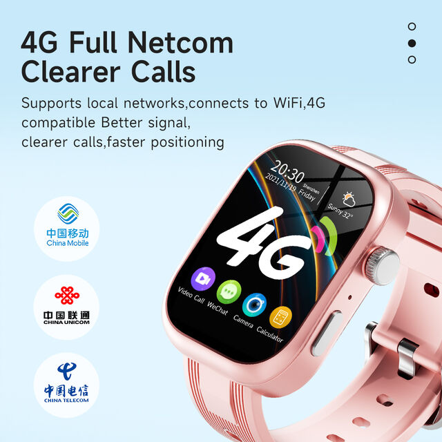 RTOS 4G GPS Smartwatch mit SOS-Herzfrequenzmonitor, IP67 wasserdichter HD-Kamera, LCD-Touchscreen und SIM-fähig
