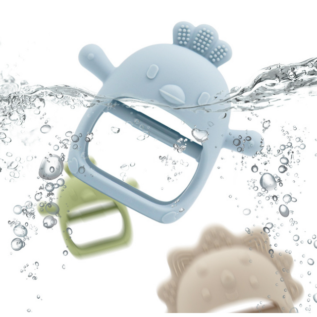 Mainan Gigi Bayi Anti-Keriting Pegangan Jamur Silikon Food-Grade Mainan Makanan Bayi Batang Penggiling Penenang