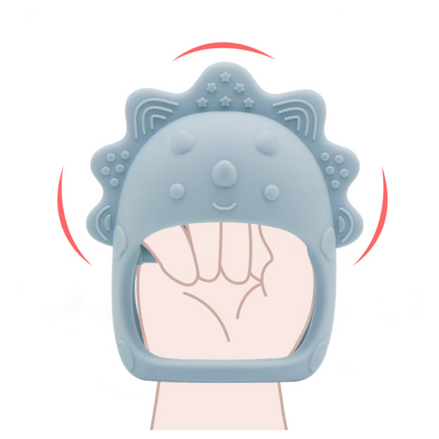 Mainan Gigi Bayi Anti-Keriting Pegangan Jamur Silikon Food-Grade Mainan Makanan Bayi Batang Penggiling Penenang