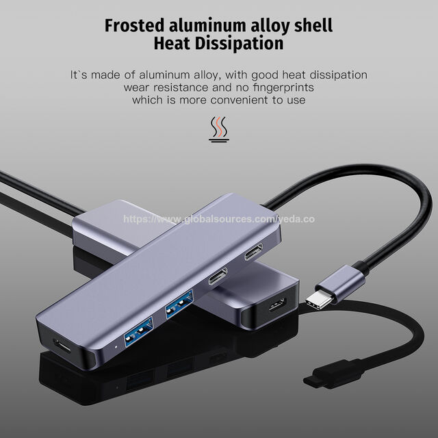محطة إرساء USB جديدة 5 في 1 من النوع C بمنفذ USB 3.2 ومنفذ من النوع C Gen2 بسرعة 10 جيجابت في الثانية