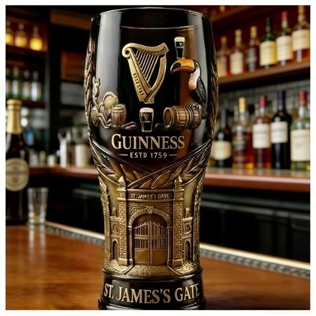Verre à Bière en Verre Imprimé avec Logo Personnalisé - Verre à Pinte de 14 oz, Verre Commémoratif Personnalisé en Couleur pour Cadeau Promotionnel de Barware