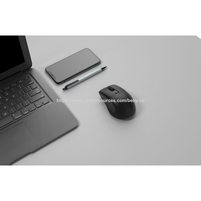 ماوس لاسلكي 4 أزرار بسعر المصنع مع تصميم مريح، مستقبل USB نانو 2.4 جيجا، ماوس لاسلكي صامت، للاستخدام المنزلي والتجاري.