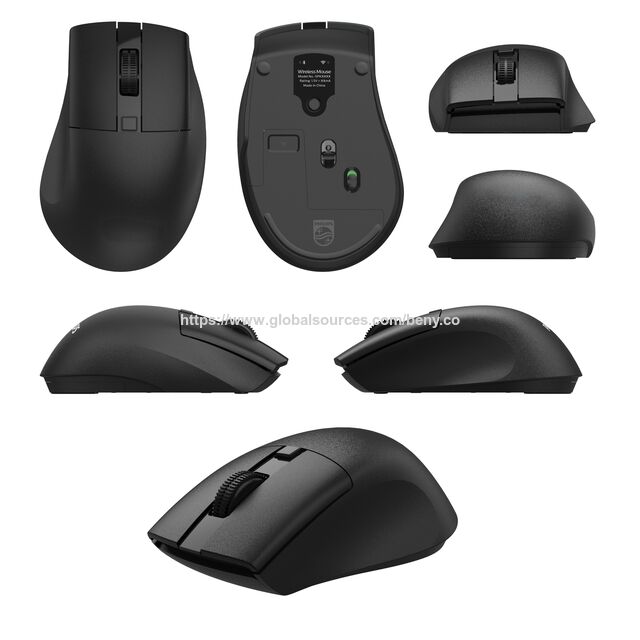 ماوس لاسلكي 4 أزرار بسعر المصنع مع تصميم مريح، مستقبل USB نانو 2.4 جيجا، ماوس لاسلكي صامت، للاستخدام المنزلي والتجاري.