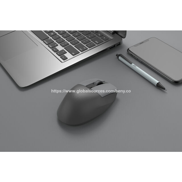 ماوس لاسلكي 4 أزرار بسعر المصنع مع تصميم مريح، مستقبل USB نانو 2.4 جيجا، ماوس لاسلكي صامت، للاستخدام المنزلي والتجاري.