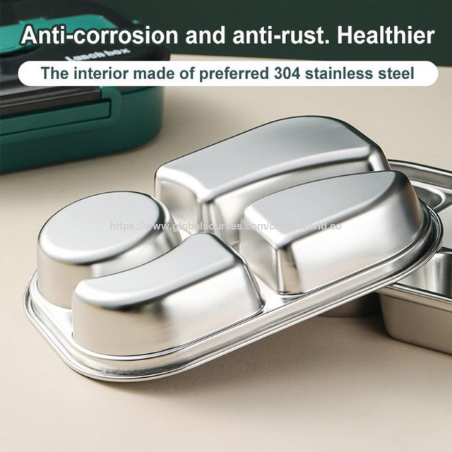 Kotak Bekal Bento Stainless Steel dengan Sendok & Sumpit - Wadah Makan Siang Anak untuk Sekolah, Kantor & Sup, 1500ml, Logo Kustom | Linkworld