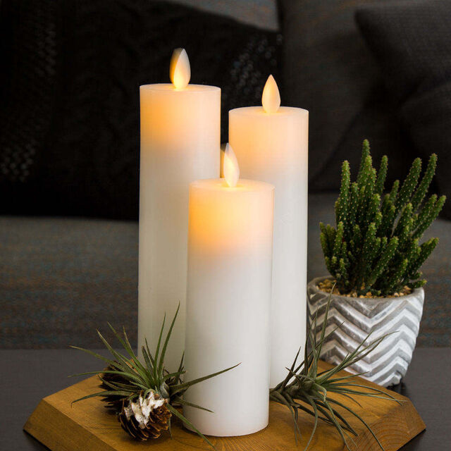Velas LED sin Llama parpadeantes con Control Remoto, Decoración Navideña para el Hogar, Carcasa Acrílica Estable con Cadena de Estrellas Integrada, a Batería