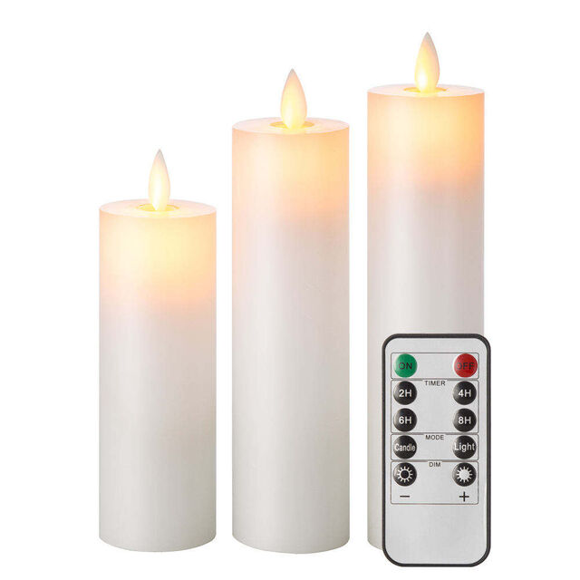 Velas LED sin Llama parpadeantes con Control Remoto, Decoración Navideña para el Hogar, Carcasa Acrílica Estable con Cadena de Estrellas Integrada, a Batería