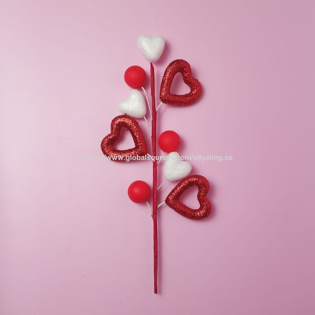 Großhandel Valentinstag Dekorationen Zweige Herzform Picks Valentinstagsgeschenk für Sie