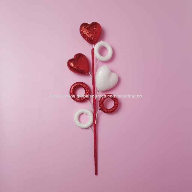 Großhandel Valentinstag Dekorationen Zweige Herzform Picks Valentinstagsgeschenk für Sie
