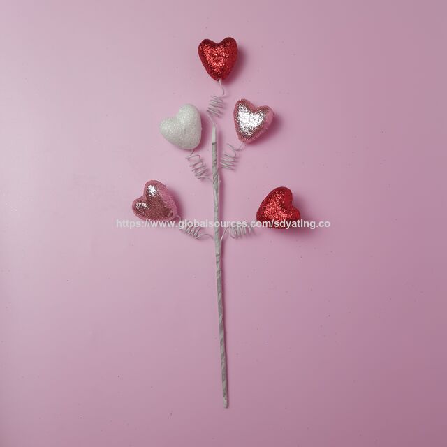 Großhandel Valentinstag Dekorationen Zweige Herzform Picks Valentinstagsgeschenk für Sie