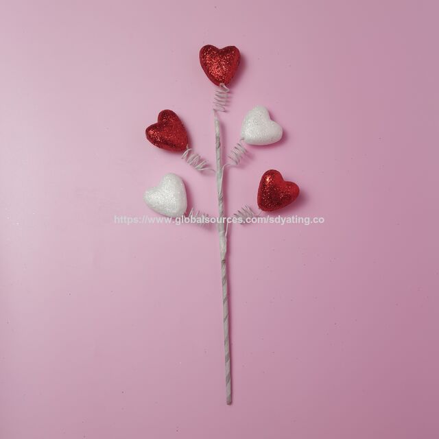 Großhandel Valentinstag Dekorationen Zweige Herzform Picks Valentinstagsgeschenk für Sie
