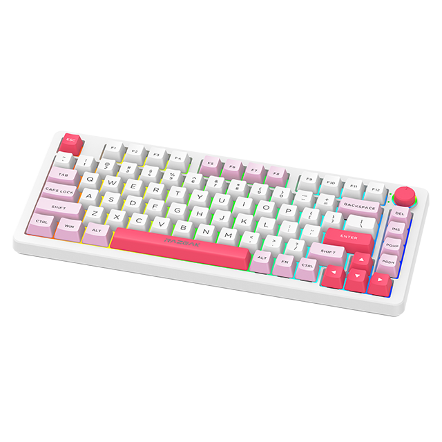 Teclado Gamer de Membrana RGB Tri-Mode com Conectividade Sem Fio e Com Fio para Usuários de Desktop e Laptop