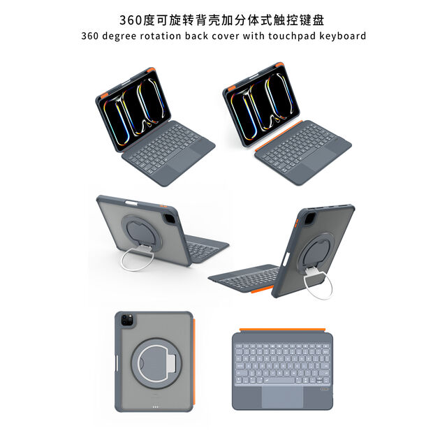 Capa de Teclado Magnético Destacável Preta com Teclas Retroiluminadas e Trackpad para iPad Air 5 4ª Geração 11 Polegadas