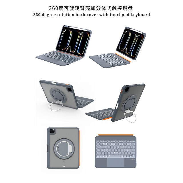 Capa de Teclado Magnético Destacável Preta com Teclas Retroiluminadas e Trackpad para iPad Air 5 4ª Geração 11 Polegadas