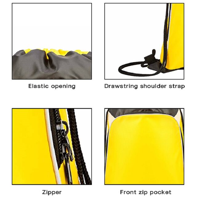 Bolsa con Cordón de Poliéster 210D Personalizada con Logo para Promociones de Moda - Mochila Deportiva con Bolsillo con Cremallera