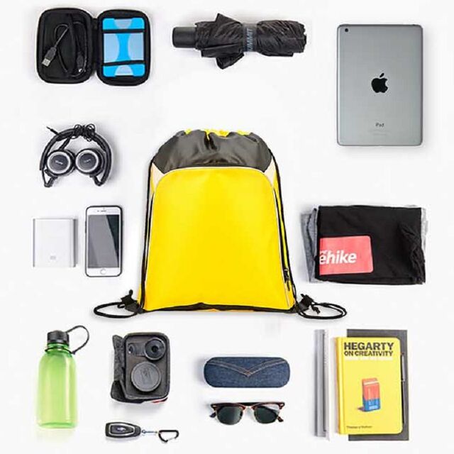 Bolsa con Cordón de Poliéster 210D Personalizada con Logo para Promociones de Moda - Mochila Deportiva con Bolsillo con Cremallera