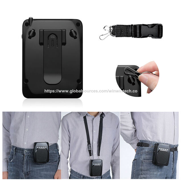 WinBridge Amplifier Suara dengan Mikrofon Kabel Headset dan Klip Belakang, Mendukung Bluetooth, Perekaman dan FM.