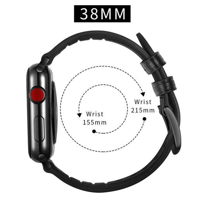 Correa de Silicona y Cuero a Prueba de Sudor para Apple Watch 38mm 42mm 40mm 44mm