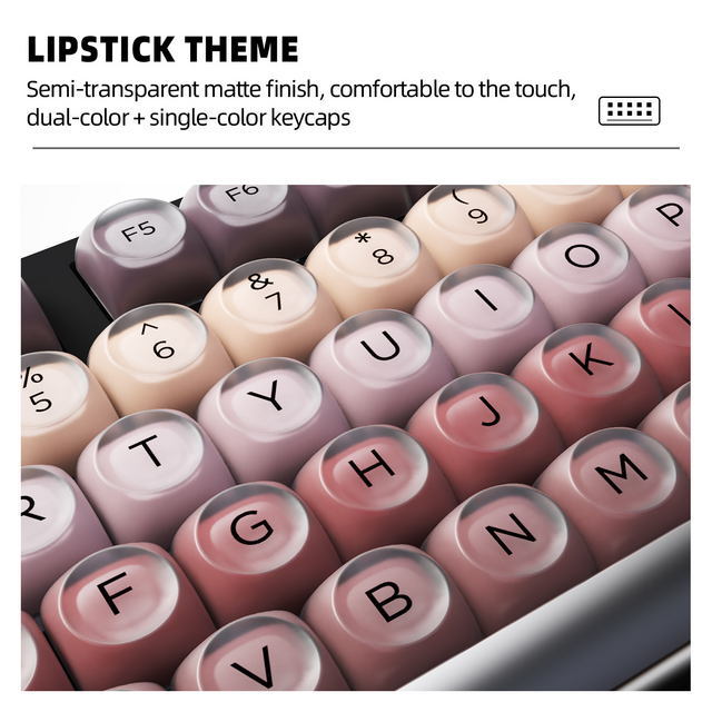 Conjunto de Teclas para Teclado Mecânico Personalizável, MOQ 100, Caracteres Duráveis Impressos por UV, Acabamento Semi-Fosco