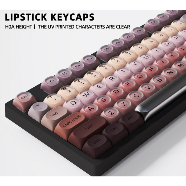 Conjunto de Teclas para Teclado Mecânico Personalizável, MOQ 100, Caracteres Duráveis Impressos por UV, Acabamento Semi-Fosco