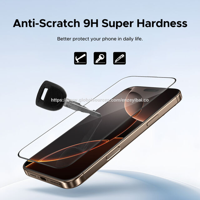 Protetor de Tela KUZOOM Anti-Reflexo HD para iPhone 17 16 15, Dureza 9H Resistente a Arranhões, Revestido com AR Grau AAA