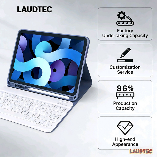 Capa Flip Laudtec em TPU com Touchpad e Teclado Mágico para iPad de 10,9 Polegadas - Atacado OEM/ODM/Personalização Privada