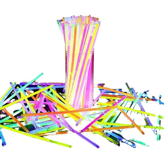 Fluorescent stick, glow stick, children's toy, sticky clothes, outdoor silver glow in the dark wristband