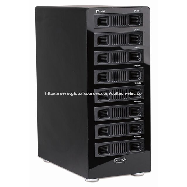 Caja Externa de 8 Bahías para HDD SATA de 2.5"/3.5", Intercambio en Caliente (Hot Swap), Sin RAID, USB 3.0, Soporte para Múltiples Bahías