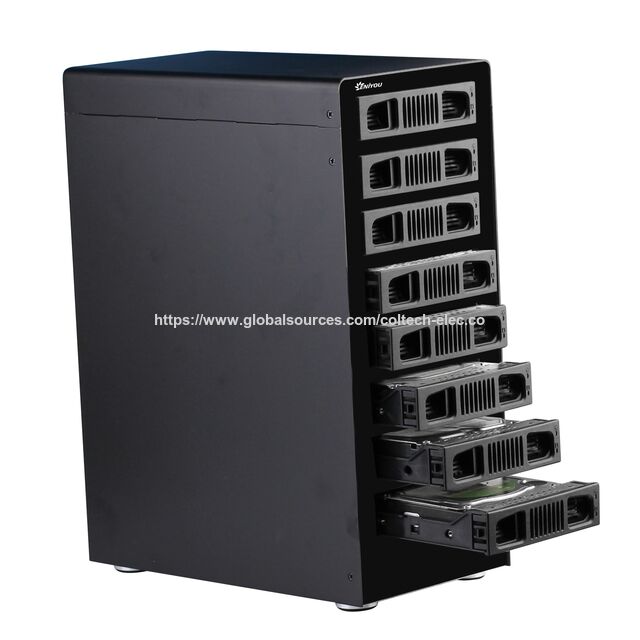 Caja Externa de 8 Bahías para HDD SATA de 2.5"/3.5", Intercambio en Caliente (Hot Swap), Sin RAID, USB 3.0, Soporte para Múltiples Bahías