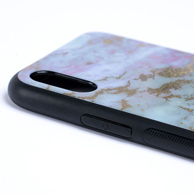 Casing Kaca Tempered Tekstur Marmer Granit untuk iPhone X