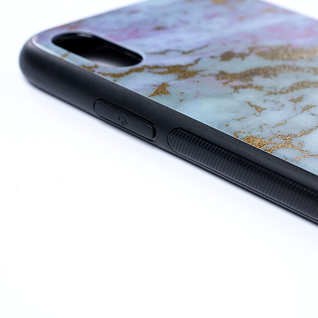 Casing Kaca Tempered Tekstur Marmer Granit untuk iPhone X