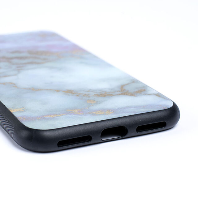 Casing Kaca Tempered Tekstur Marmer Granit untuk iPhone X