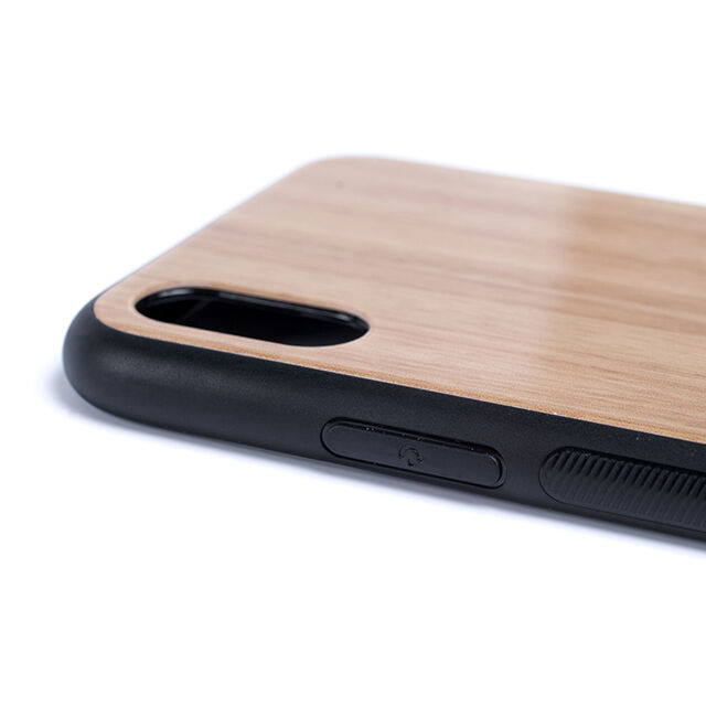 Casing Tekstur Kayu dan Penutup Kaca Tempered untuk iPhone X