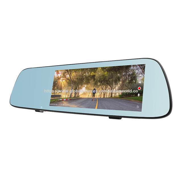 7-Zoll IPS kapazitiver Touchscreen Dual-Lens Auto-Fahrrekorder FHD 1080P Rückspiegel Auto-Rekorder 170 Weitwinkel-Armaturenbrettkamera