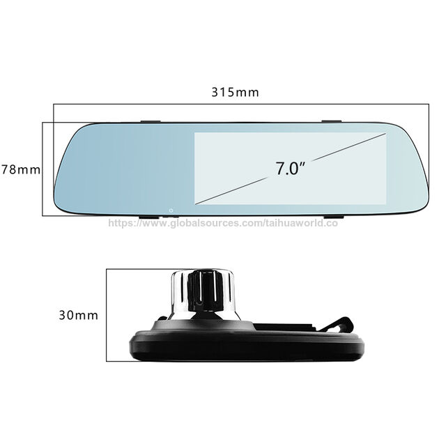 7-Zoll IPS kapazitiver Touchscreen Dual-Lens Auto-Fahrrekorder FHD 1080P Rückspiegel Auto-Rekorder 170 Weitwinkel-Armaturenbrettkamera
