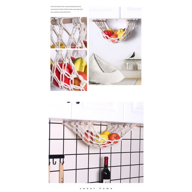 Accroche murale pour organisateur de fruits et légumes au crochet, décoration d'intérieur, prix usine