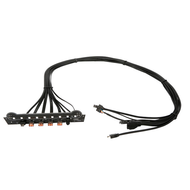 Casing PC Panel Depan Audio Input Output 4 USB 3.0 9 LED Terpasang dengan Tipe-C Saklar Reset PCB Drive Floppy Kabel HUB