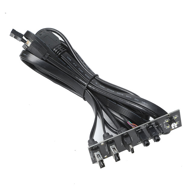 Kabel Panel Depan Casing Komputer Berkualitas Tinggi Dual USB 2.0 + Type-C dengan Port Audio Mic Earphone untuk PC