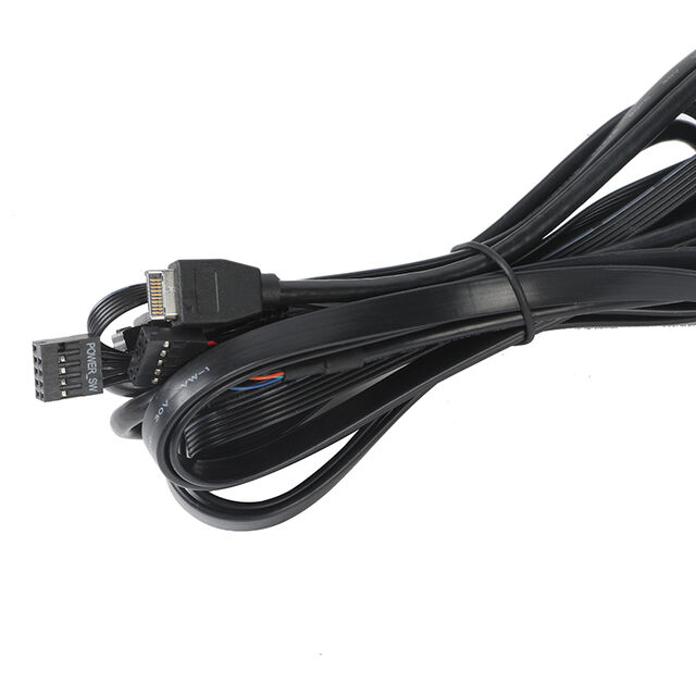 Kabel Panel Depan Casing Komputer Berkualitas Tinggi Dual USB 2.0 + Type-C dengan Port Audio Mic Earphone untuk PC
