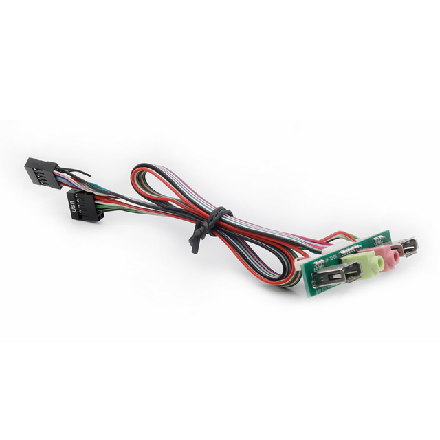 Kabel Panel Depan Casing Komputer PC Terlaris, Dual USB 2.0, Port Audio Mic & Earphone, Kabel Motherboard