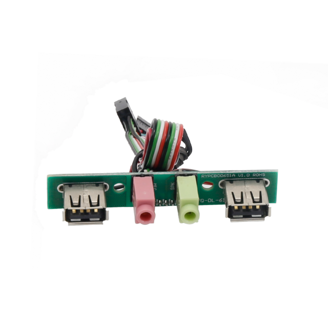 Kabel Panel Depan Casing Komputer PC Terlaris, Dual USB 2.0, Port Audio Mic & Earphone, Kabel Motherboard