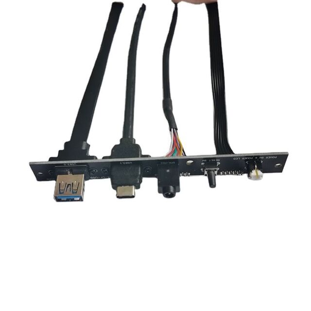 Casing PC dengan USB 3.0 Tipe C Depan, Audio Mic, Saklar Daya Ganda, dan Tombol Reset